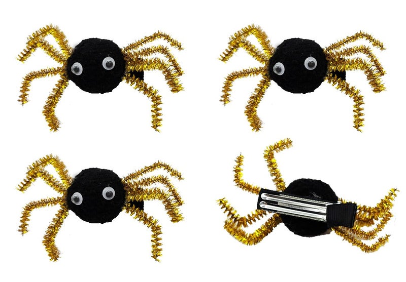 YTAONS Spider Hair Clips for Women Girls, Spider Barrettes Hairpins Halloween Hair Accessories (Yellow) - Image 1